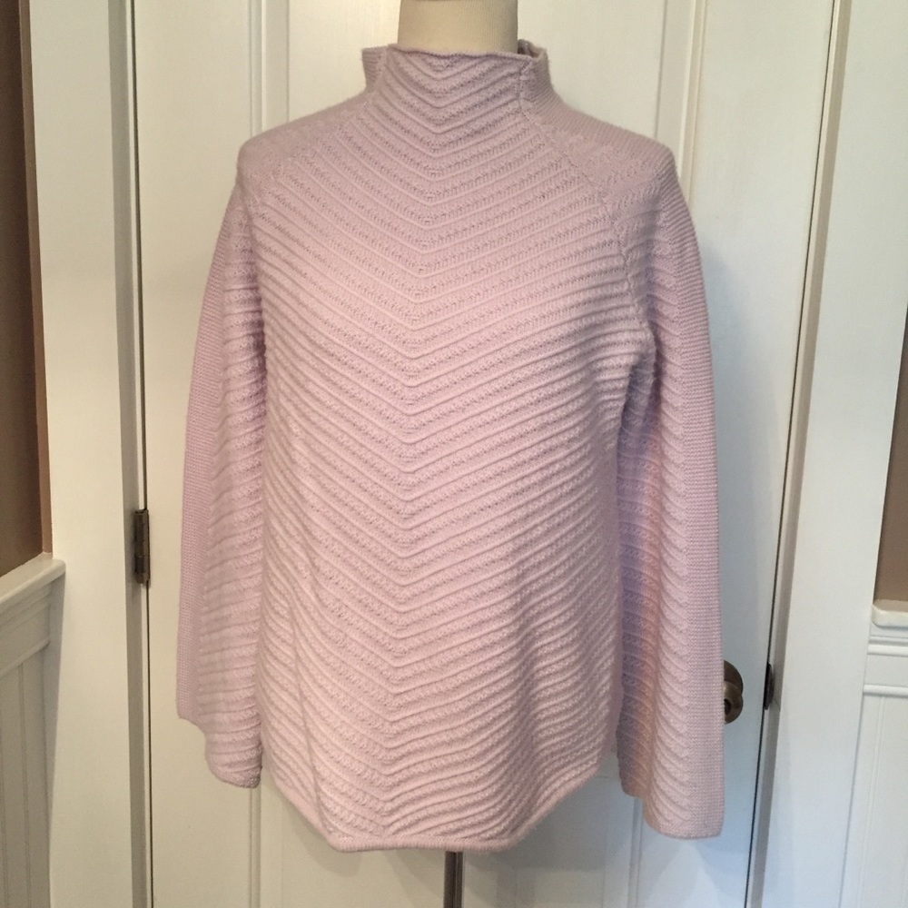 ARMANI COLLEZIONI SWEATER COWL FUNNEL TURTLENECK SOFT PALE PURPLE Size 10